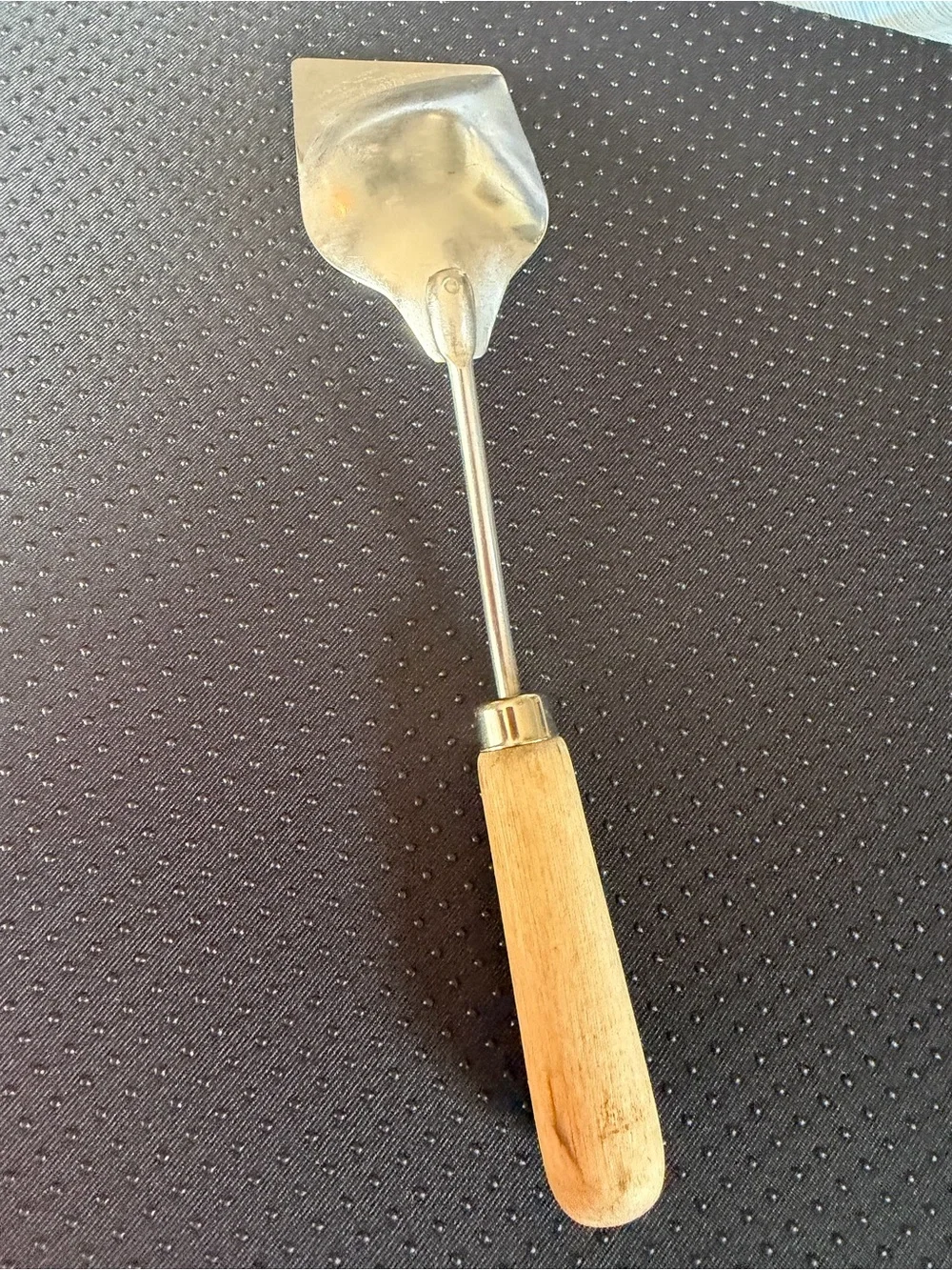 Vintage Keenspoon Lewis T Forias Stainless Steel Cheese Server Wood Handle USA